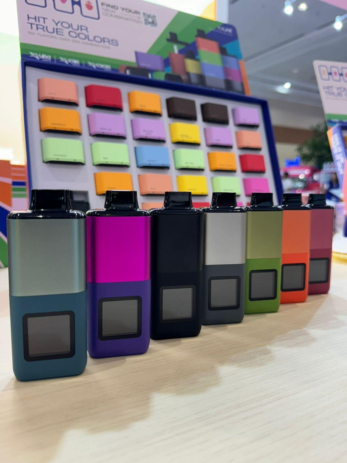 Assorted ZLab devices in a row in front of several ZColors pods
